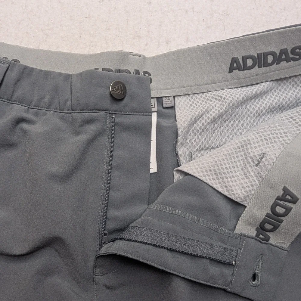 Adidas Golf Shorts Mens 35 Gray Performance Stretch Three Stripe Activewear